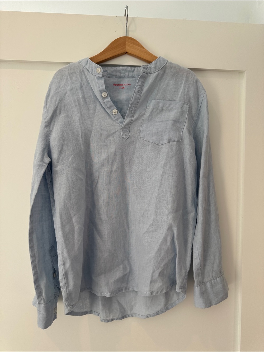 Light Blue Boys' Button-Down Pullover Shirt